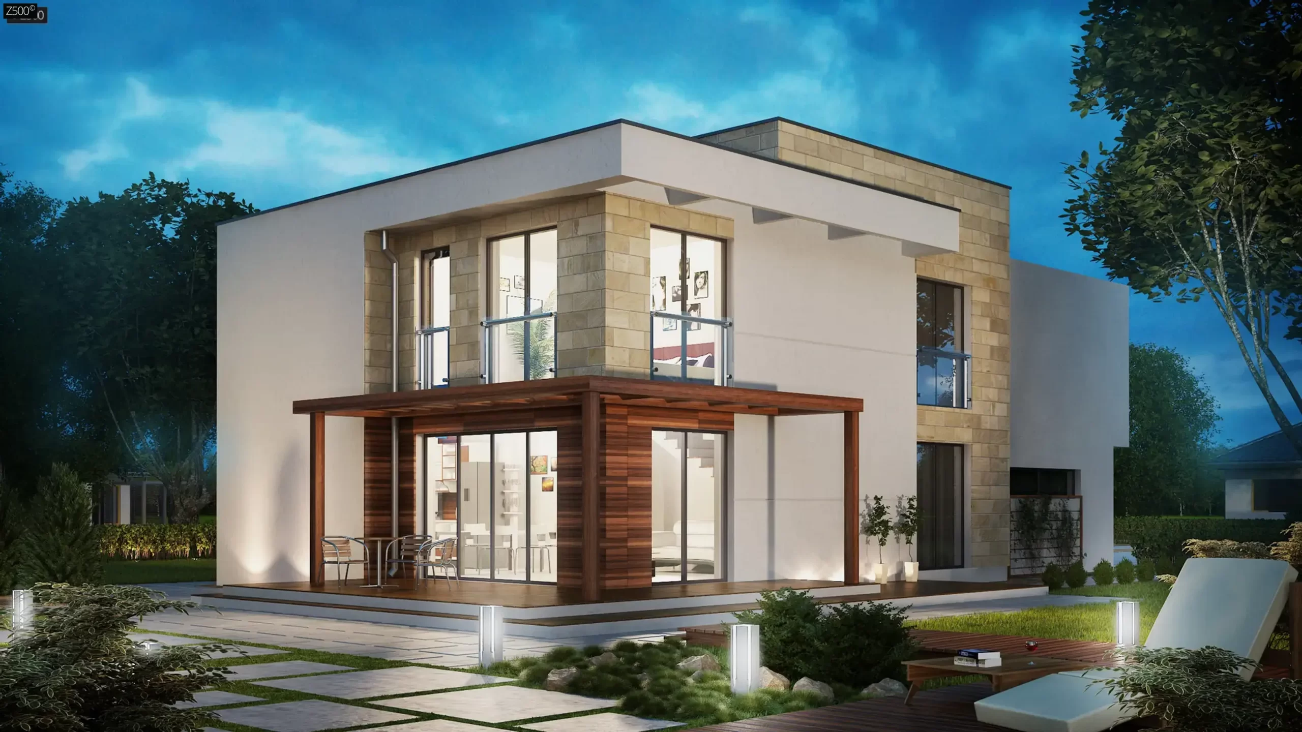 Two-Story House with Precast Concrete Slab Flooring