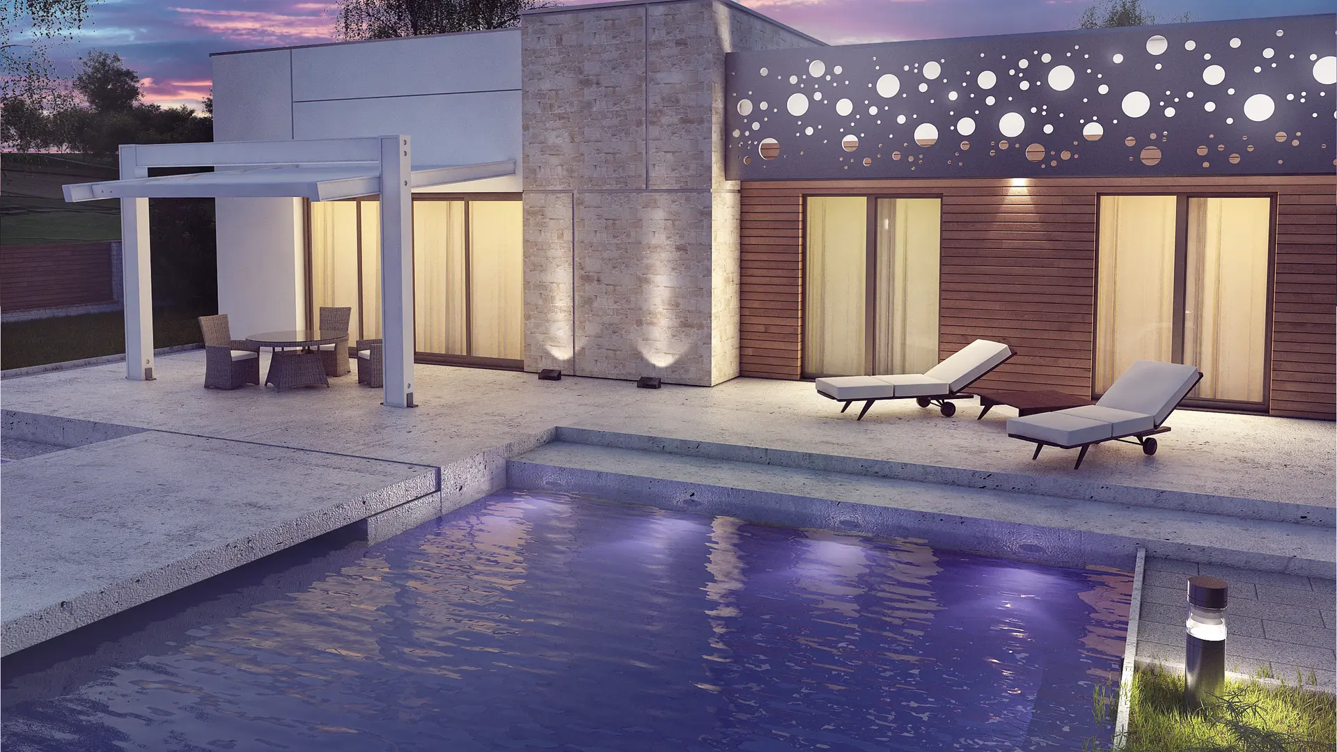 Modern Single-Story House with a Flat Roof